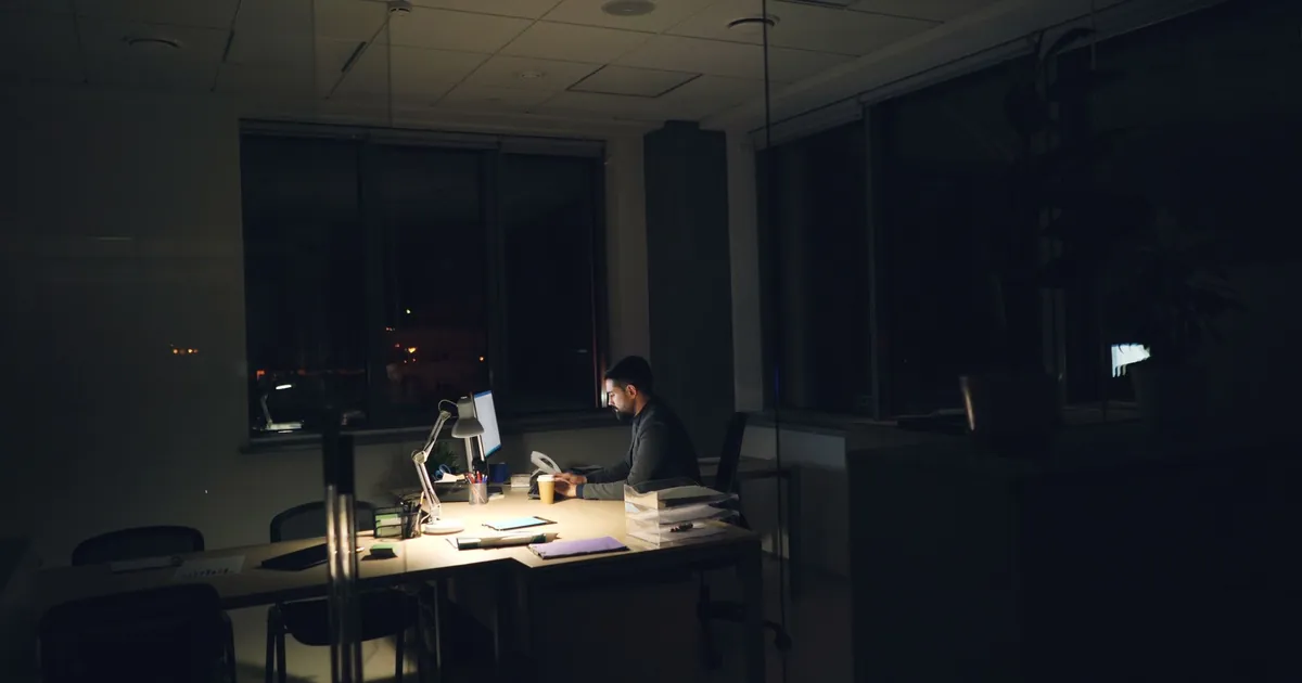 Admin workstation at night