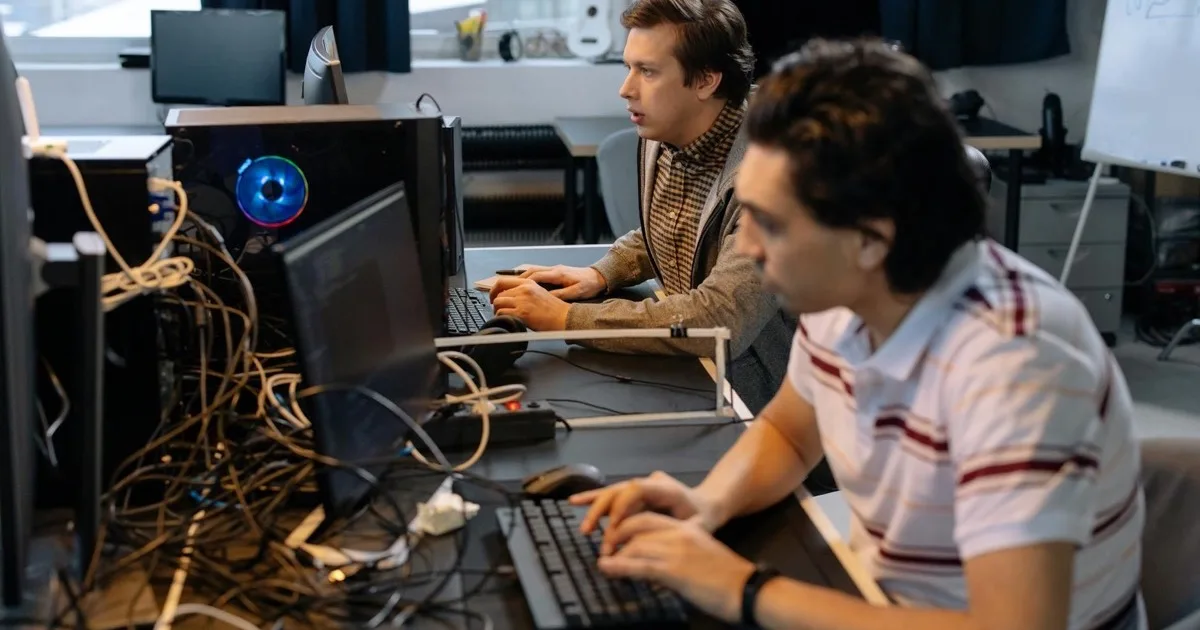 Remote IT team collaborating over a video call Remote IT team collaborating over a video call