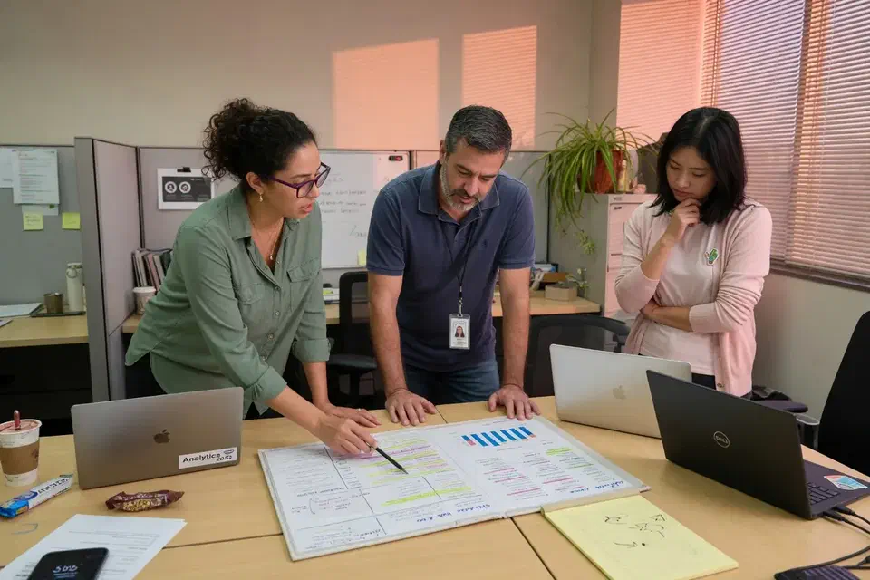 Clinic staff and Secure Techies reviewing the after-action notes