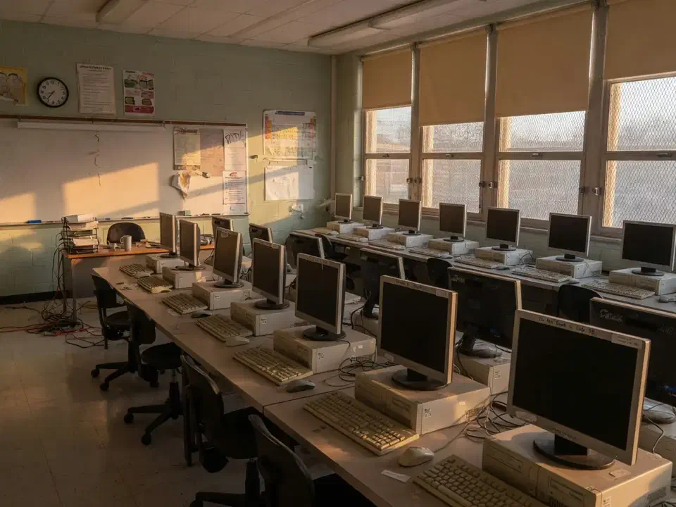 School computer lab after hours