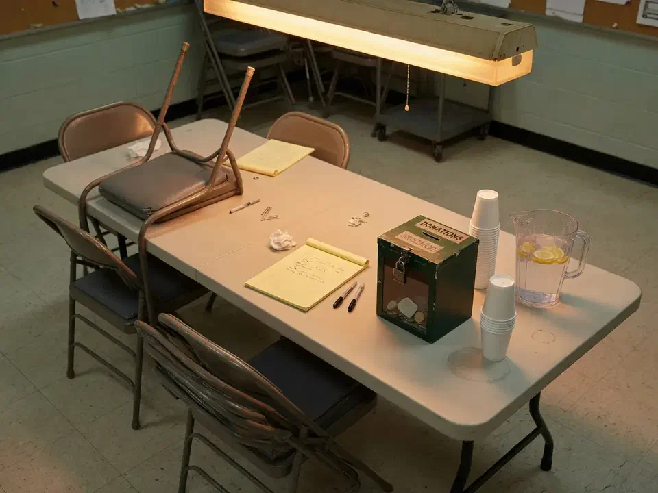 Nonprofit community table after a meeting